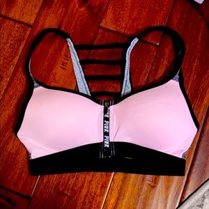 PINK front zip bra